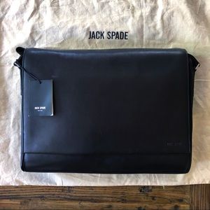 New Jack Spade Black Fulton Leather Messenger Bag